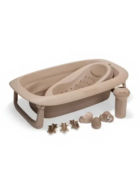Baignoire Twistshake Pliable + Transat de Bain + Rince cheveux + 6 Jouets Mocha dans Baignoire chez Baby And Mom Maroc