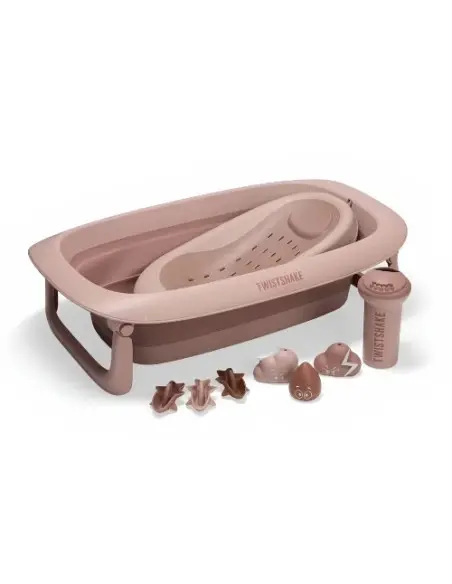 Baignoire Twistshake Pliable + Transat de Bain + Rince cheveux + 6 Jouets Rose dans Baignoire chez Baby And Mom Maroc