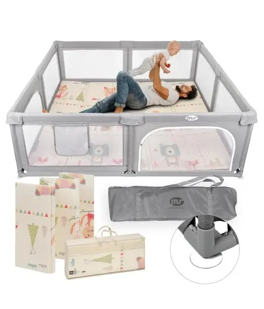 MS Innovaciones Parc pour bébé XXL avec Tapis pliable 180 × 200 cm 6m+ au Maroc - Baby And Mom 2