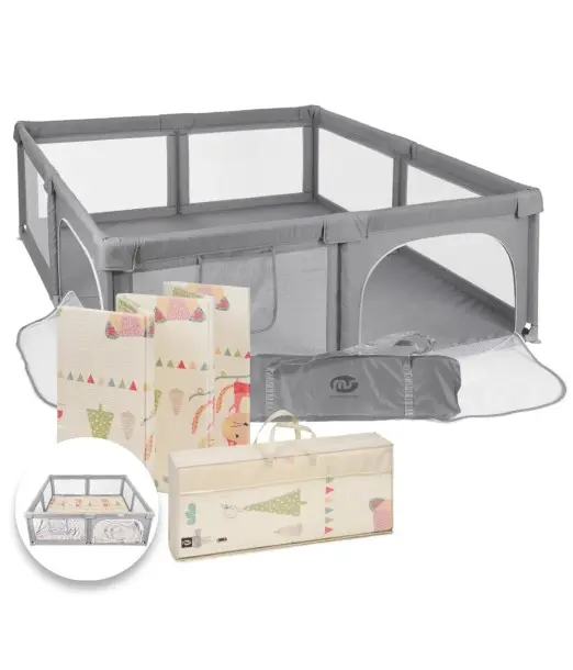 MS Innovaciones Parc pour bébé XXL avec Tapis pliable 180 × 200 cm 6m+ au Maroc - Baby And Mom