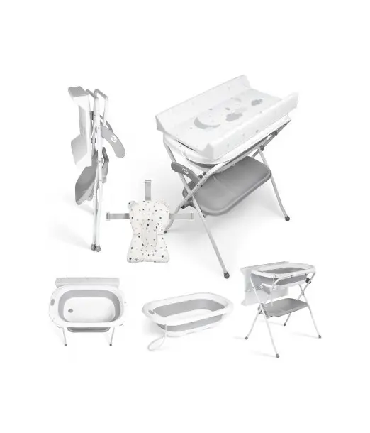 MS Innovaciones Table à langer Pliable Grise + Coussin au Maroc - Baby And Mom