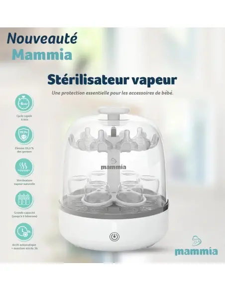 Mammia Stérilisateur de Biberons grande capacité, arrêt automatique dans Stérilisateur chez Baby And Mom Maroc