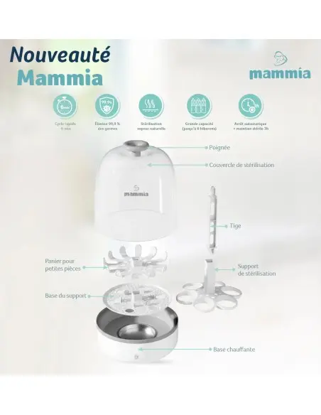 Mammia Stérilisateur de Biberons grande capacité, arrêt automatique dans Stérilisateur chez Baby And Mom Maroc