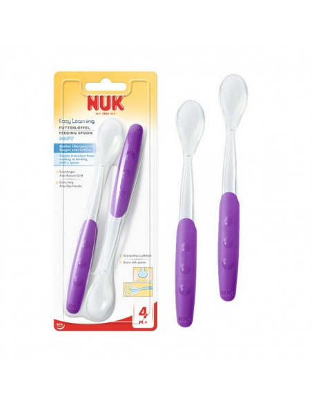 2 Cuillères soft 4m+ NUK - Violet