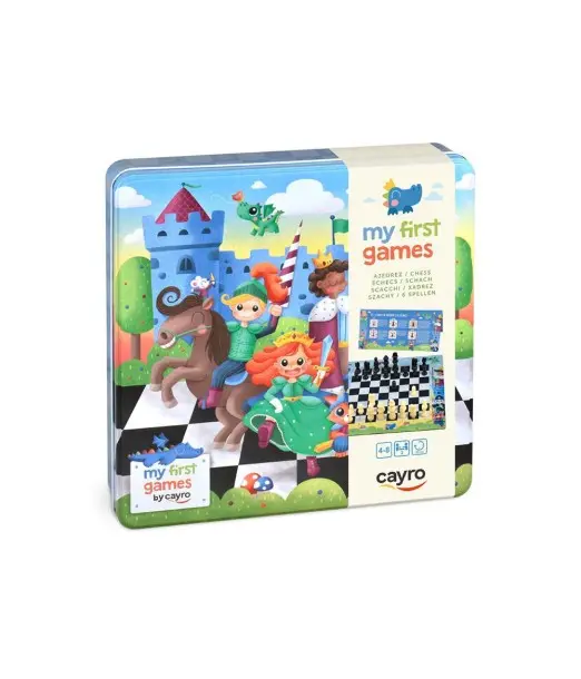 Cayron Mon premier Jeu d'Échecs avec Boîte en Métal 4 - 8ans