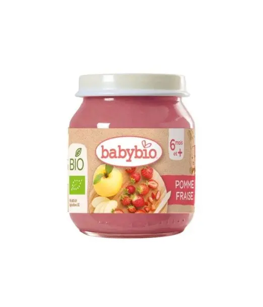 Babybio apple strawberry jar 130 g (from 6 months)