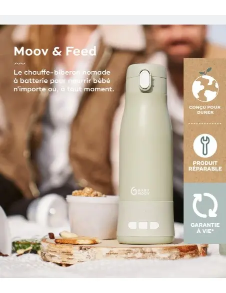 Babymoov Chauffe-biberon nomade rechargeable Moov & Feed -