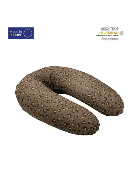 Doomoo Buddy Leopard Bronze – Coussin de Grossesse et d’Allaitement 180 cm dans Linge de lit chez Baby And Mom Maroc