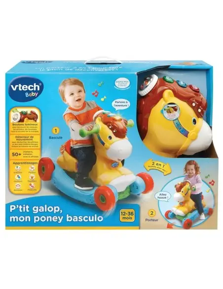 VTECH Porteur P'tit Galop 2en1 Mon Poney Basculo 12-36mois