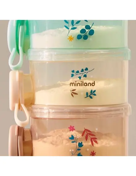 Miniland set of 4 refillable storage pots — multicoloured milk