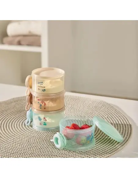 Miniland set of 4 refillable storage pots — multicoloured milk
