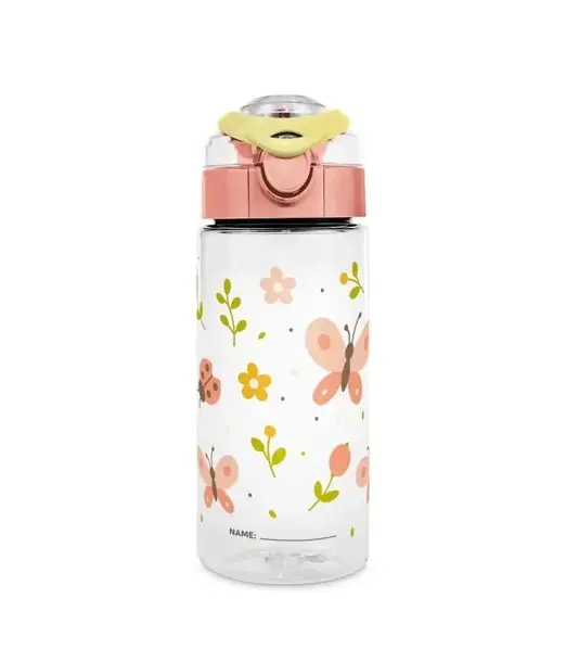 Miniland reusable water bottle with cap — Butterfly