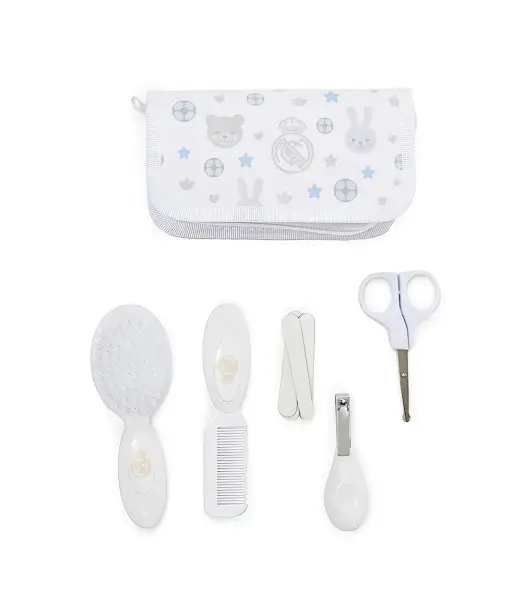 Miniland Trousse de toilette bébé 6 accessoires - Baby Kit Real Madrid