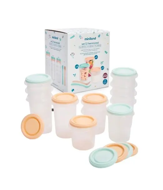 Miniland Set 12 Pots de Conservation Multicolore