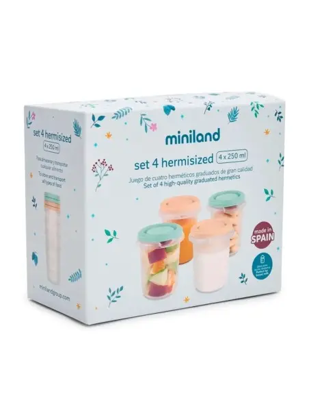 Miniland set of 4 storage pots 250 ml, multicolour — photo 2