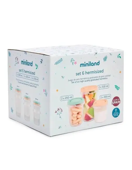 Miniland Set 6 Pots de Conservation Multicolore dans Conservation du lait chez Baby And Mom Maroc