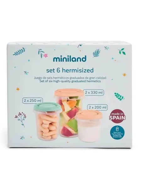 copy of Miniland Set 4 Pots de Conservation 250 ml Multicolore in Milk storage at Baby And Mom Morocco
