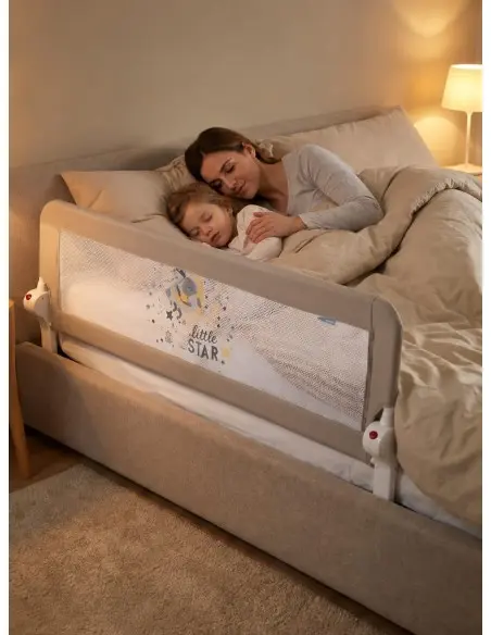 Barrière de Lit 180° Pliable 120 x 48,50 cm - Gris Mouton