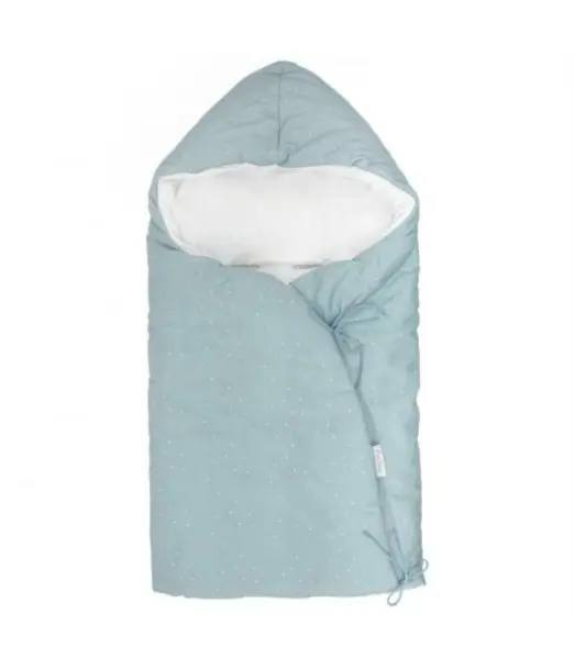 Mon Baby baby nest with hood — sky blue