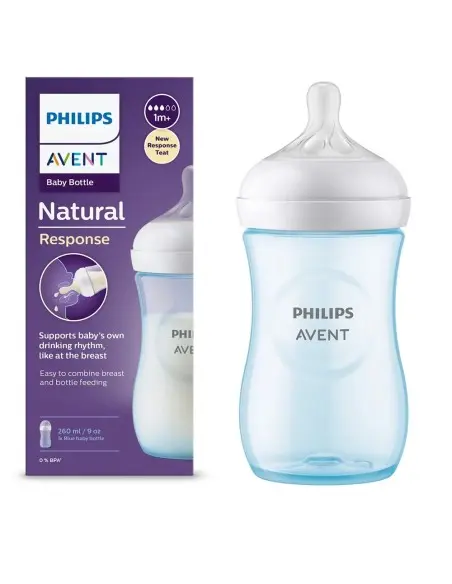 Philips Avent Biberon Natural Response 1m+ 260ml - Bleu dans Biberon & Accessoires chez Baby And Mom Maroc