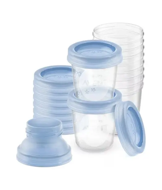 Philips Avent reusable storage pots for breast milk 180 ml – pack of 10