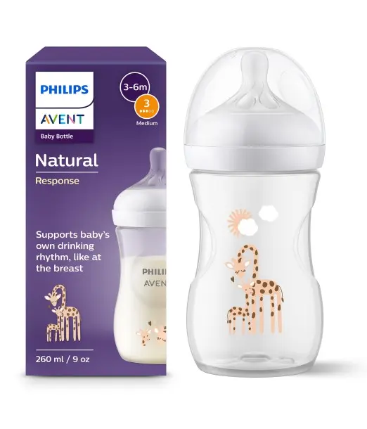 Philips Avent Biberon Natural 3 - 6mois 260ml - Girafe au Maroc