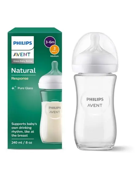 Philips Avent Biberon Natural en Verre 260 ml – 3 à 6mois dans Biberon & Accessoires chez Baby And Mom Maroc