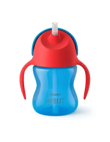 Avent كوب بمصاصة سعة 200 ml من 9 أشهر خالٍ من البيسفينول أ — أزرق dans أواني طعام الأطفال chez Baby And Mom Maroc