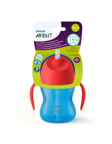 Philips Avent Tasse à Paille 200ml 9m+ Bleu dans Vaisselle bébé chez Baby And Mom Maroc
