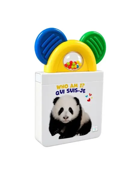 Qui Suis-Je ? Who Am I ? Livre d’éveil bilingue avec hochet intégré - Panda dans Livres & Activités chez Baby And Mom Maroc