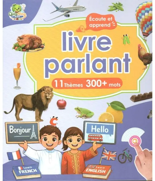 Livre Parlant Interactif Français – Anglais | Livre Éducatif pour Enfants, 300 Mots et 11 Thèmes