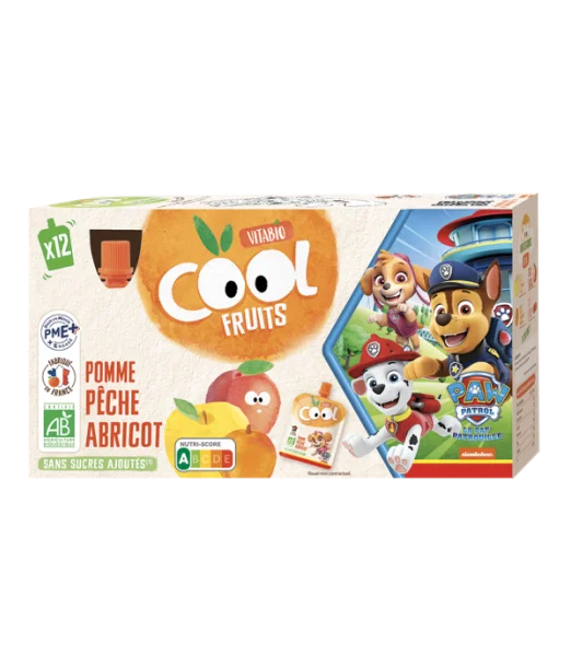 Vitabio Cool Fruits Pomme Pêche Abricot 12 x 90g Céréales &