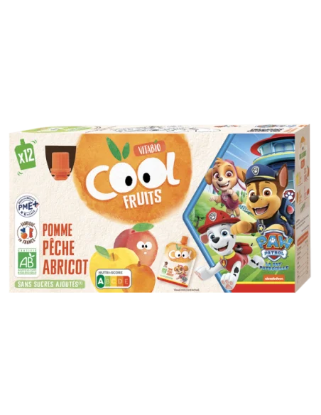 Vitabio Cool Fruits Pomme Pêche Abricot 12 x 90g dans Céréales & Compotes chez Baby And Mom Maroc