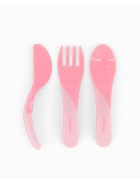 Couverts d'apprentissage Twistshake - Rose