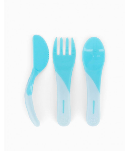 Couverts d'apprentissage Twistshake - Bleu