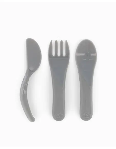 Twistshake training cutlery — grey