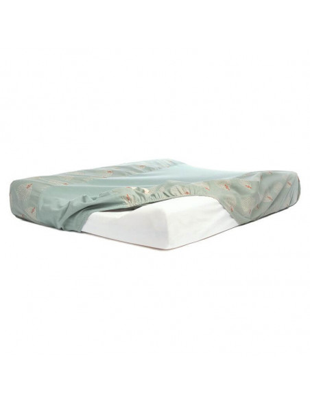 Housse de matelas à langer Calma White Gatsby Antique Green