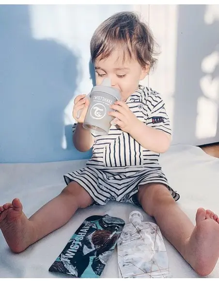 Tasse à Bec Anti-fuites 230ml Twistshake Gris