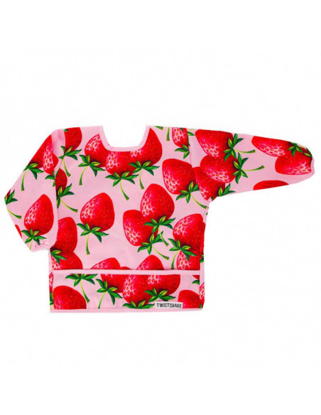 Bavoir à manches longues Twistshake - Fraise