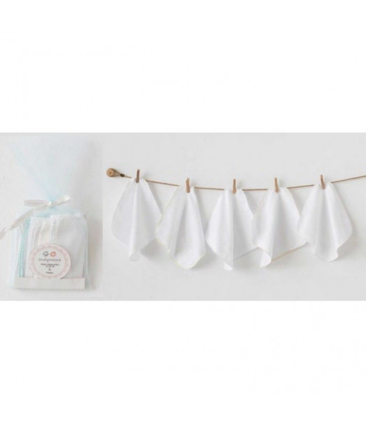 5 Lingettes Lavables en Coton - Bleu au Maroc - Baby And Mom 2