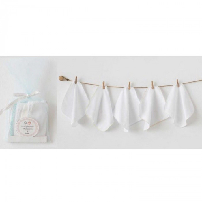 5 Lingettes Lavables en Coton - Bleu