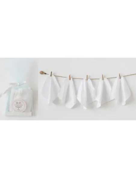 5 Lingettes Lavables en Coton - Bleu