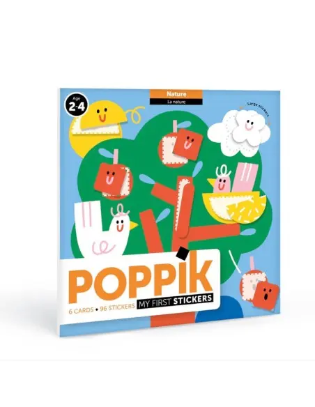 Poppik sticker set 6 cards + 96 stickers Nature (from 2 years)