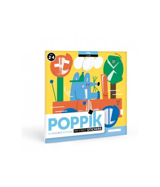 Poppik stickers 6 cards + 96 stickers City (from 2 years)
