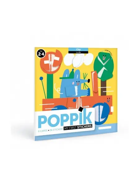 Poppik stickers 6 cards + 96 stickers City (from 2 years)