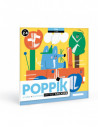 Poppik Stickers 6 Cartes + 96 Gommettes La ville (2ans et +)