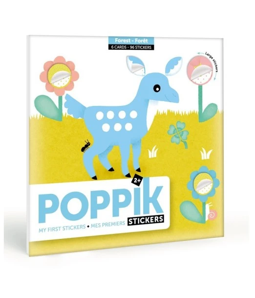Poppik Stickers 6 cards + 96 stickers The Forest (from 2 years)
