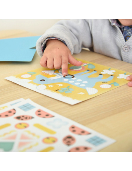 Poppik Stickers 6 Cartes + 96 Gommettes La forêt (2ans et +)