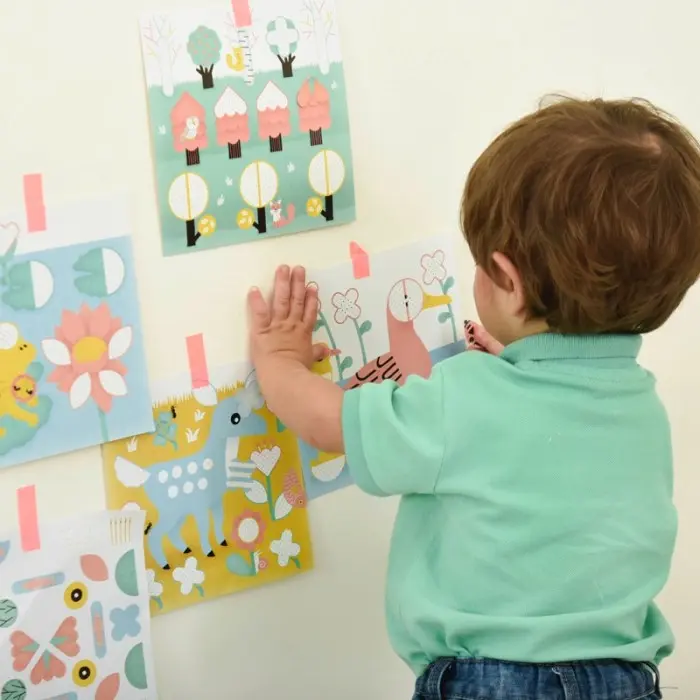 Poppik Stickers 6 Cartes + 96 Gommettes La forêt (2ans et +)