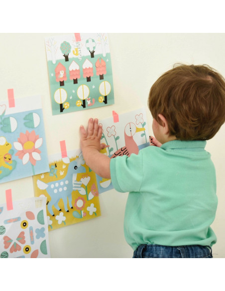 Poppik Stickers 6 Cartes + 96 Gommettes La forêt (2ans et +)